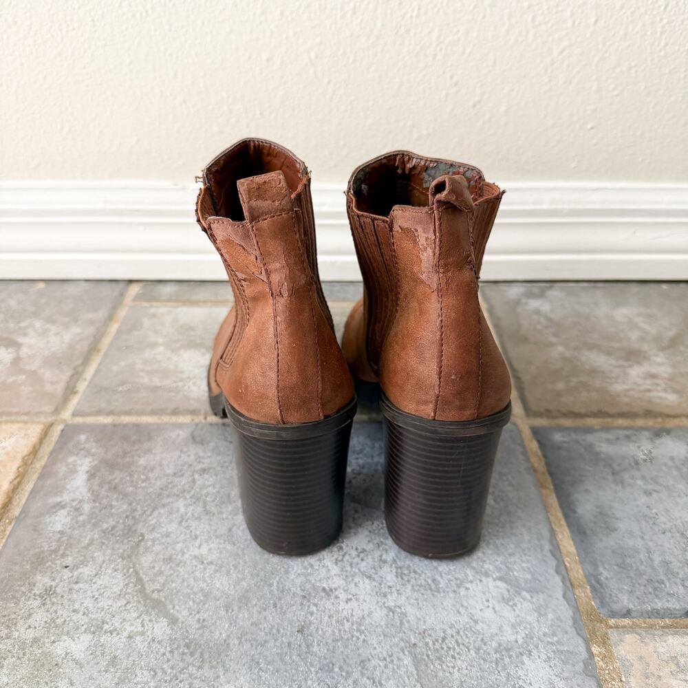 Sam & Libby Brown Chelsea Ankle Boots Womens Chunky Heel Booties 9 - Picture 5 of 7